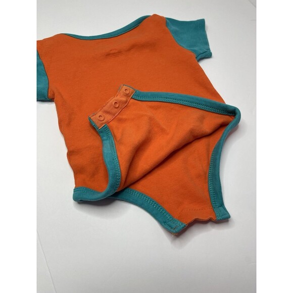 Miami Dolphins Baby 3-6 Month Orange Short Sleeve One Piece - Picture 4 of 4